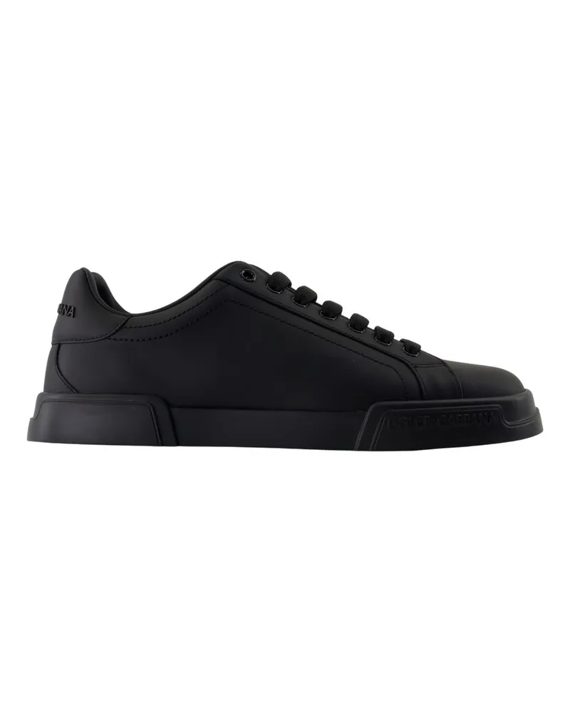 Dolce & Gabbana Port.Light Strobel Sneakers  Leder schwarz Black