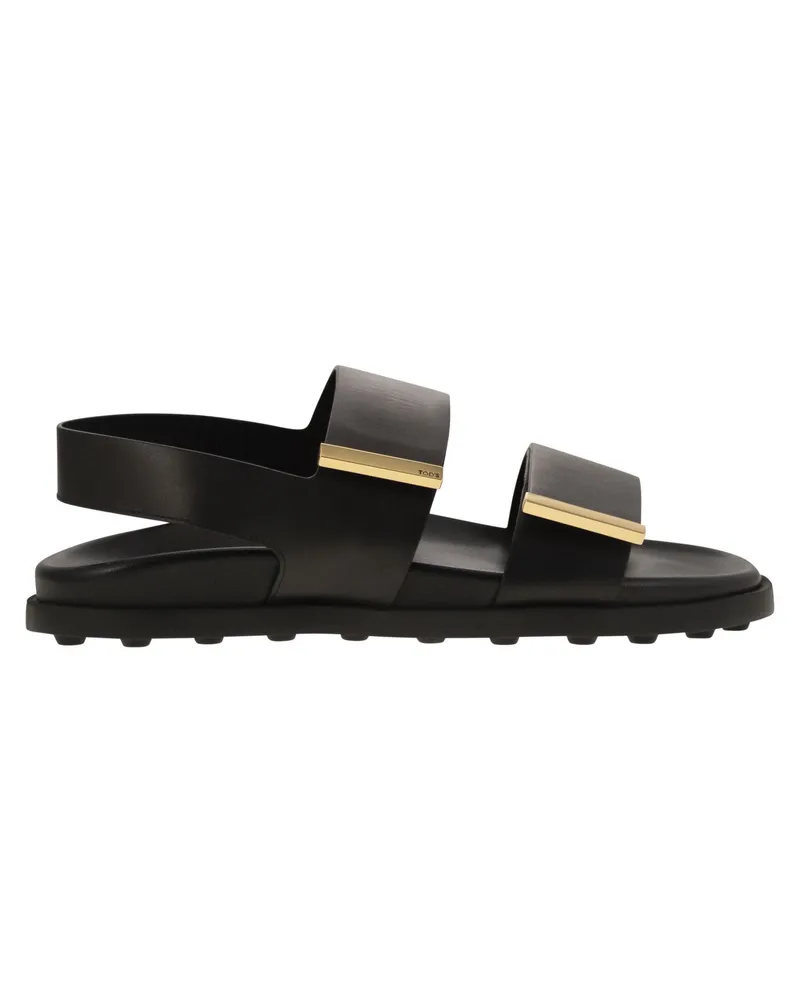 TOD'S Tod 's Sandale mit zwei Lederbändern Black