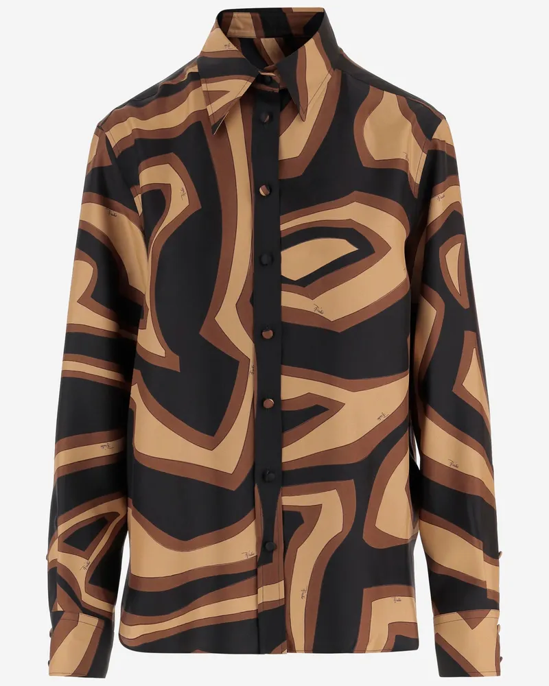 Emilio Pucci Seidenhemd mit Labyrinth-Print Red