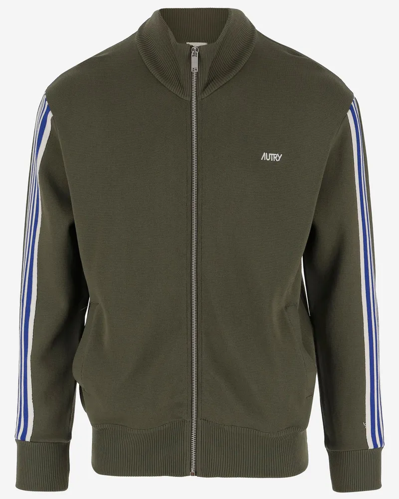 AUTRY Viskose -Mischung Sweatshirt mit Logo Green