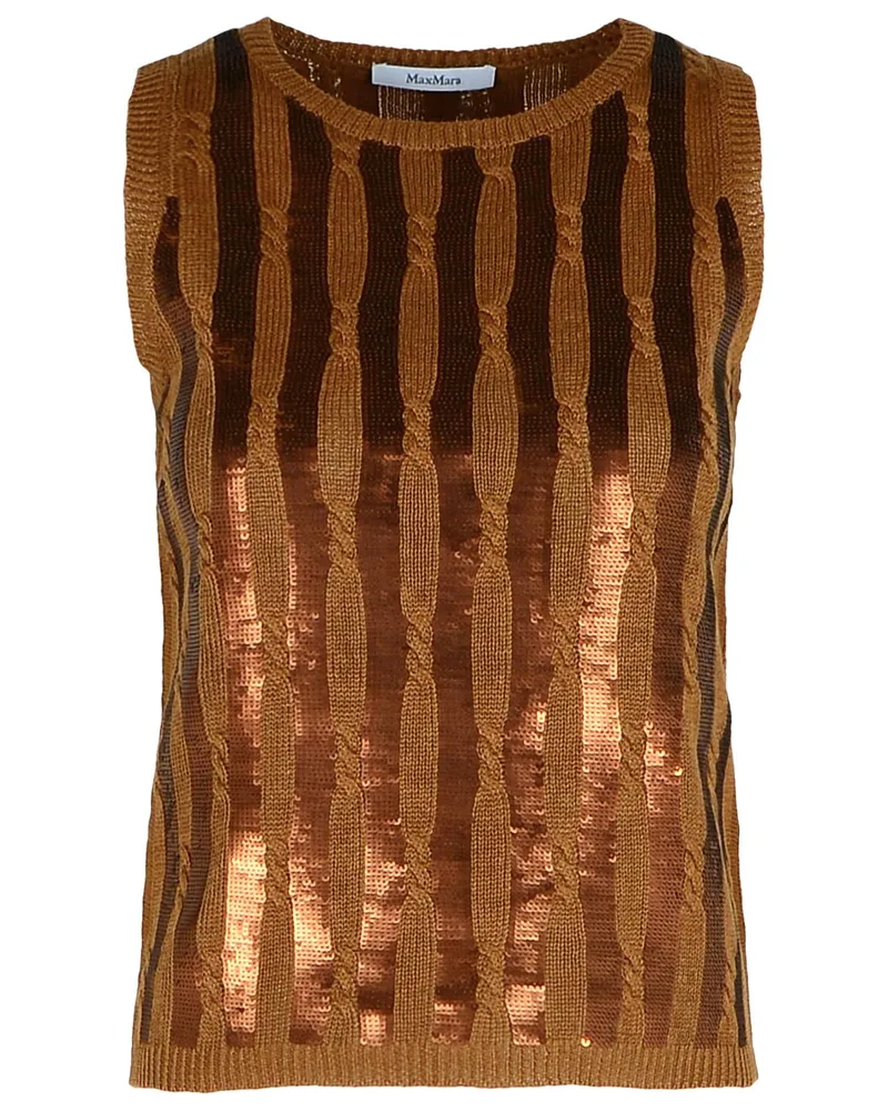 Max Mara Golia' brauner Leinen -Tanktoper Brown