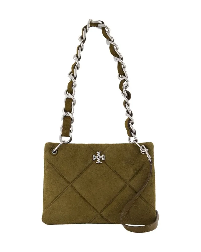 Tory Burch Kira Diamond kleine Umhängetasche e Ledergrün Grün