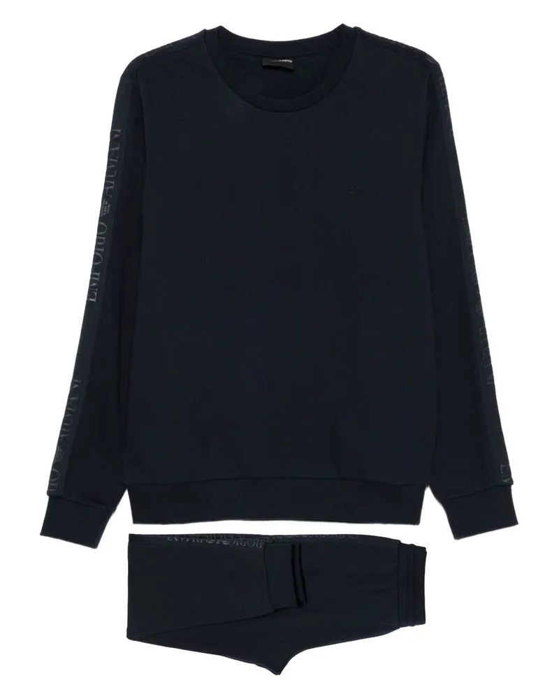 Emporio Armani Cotton Blend Tracksuit Blue