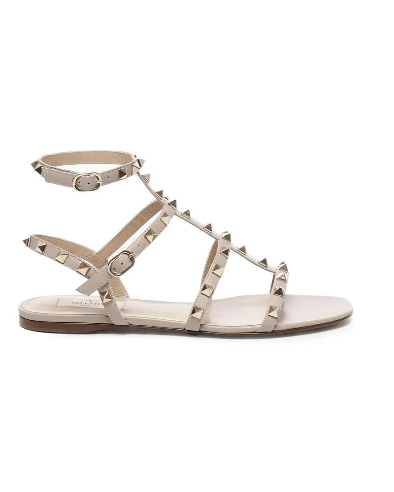 Valentino Garavani Valentino Garavani Rockstud flache Sandalen Beige