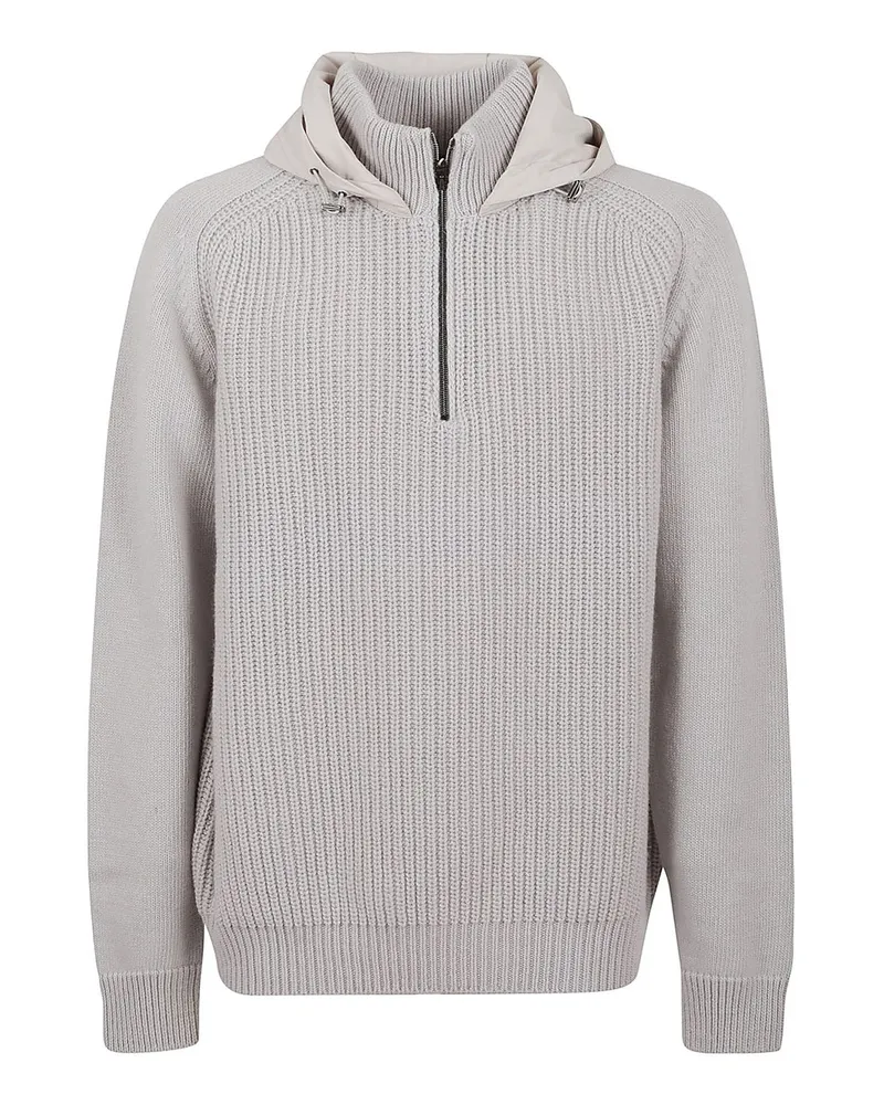 Herno Herno Resort Wollpullover mit Kapuze Gray