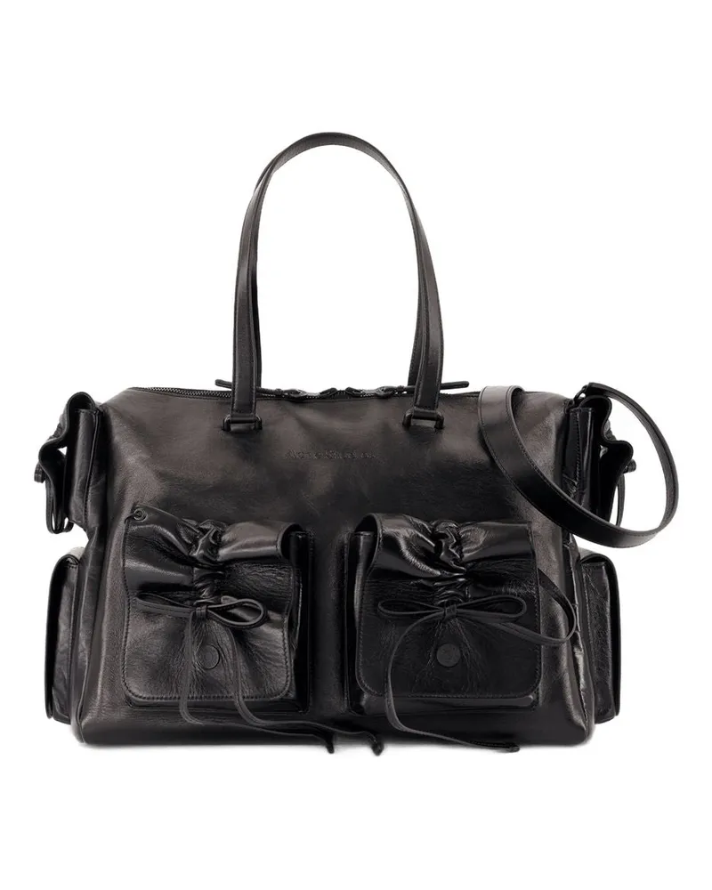 Acne Studios Multipocket -Umhängetasche  Leder schwarz Schwarz