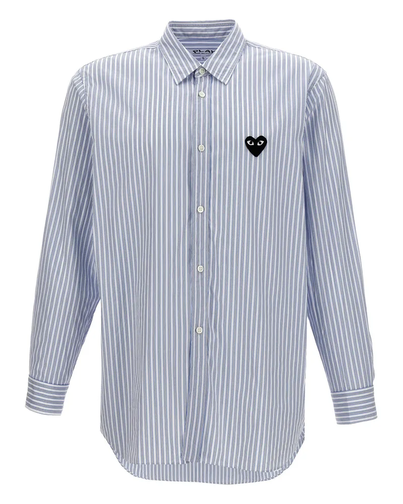 Comme des Garçons Comme des Garçons Logo Patch gestreiftes Hemd spielen Light