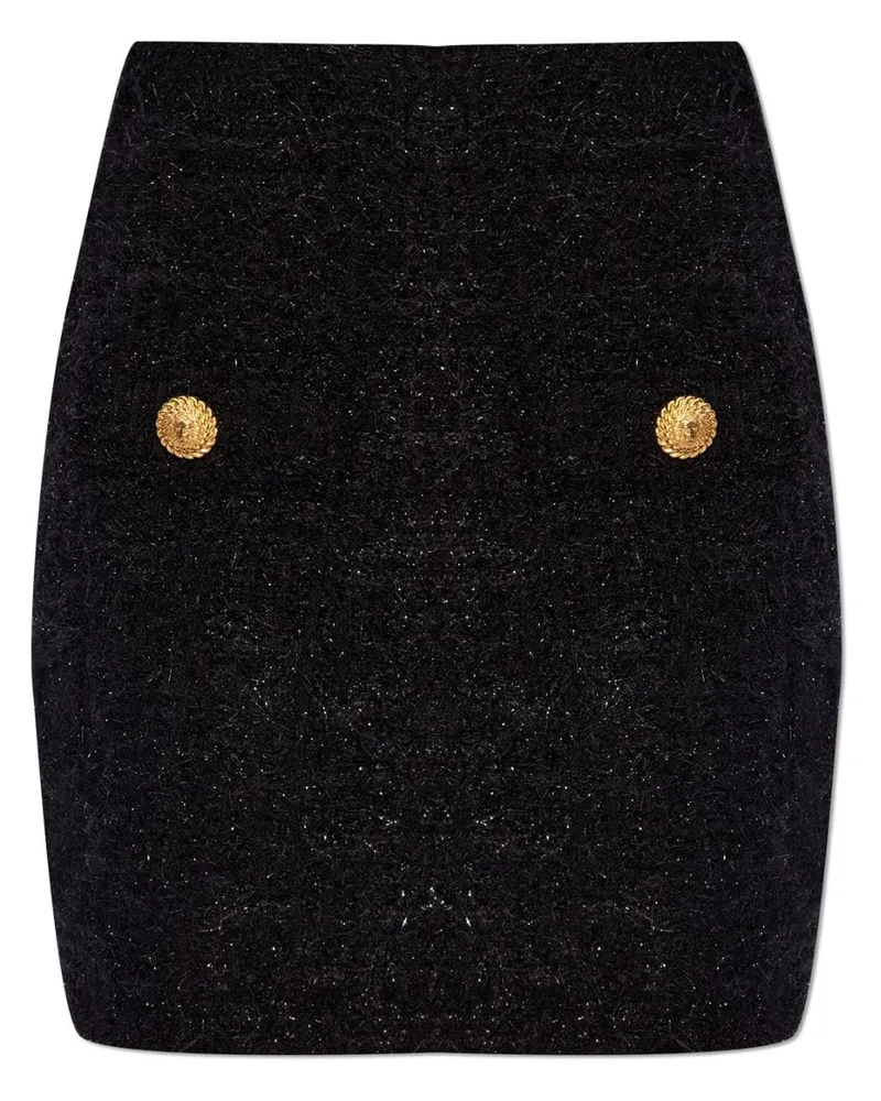 Balmain geknöpfter Tweedrock Black