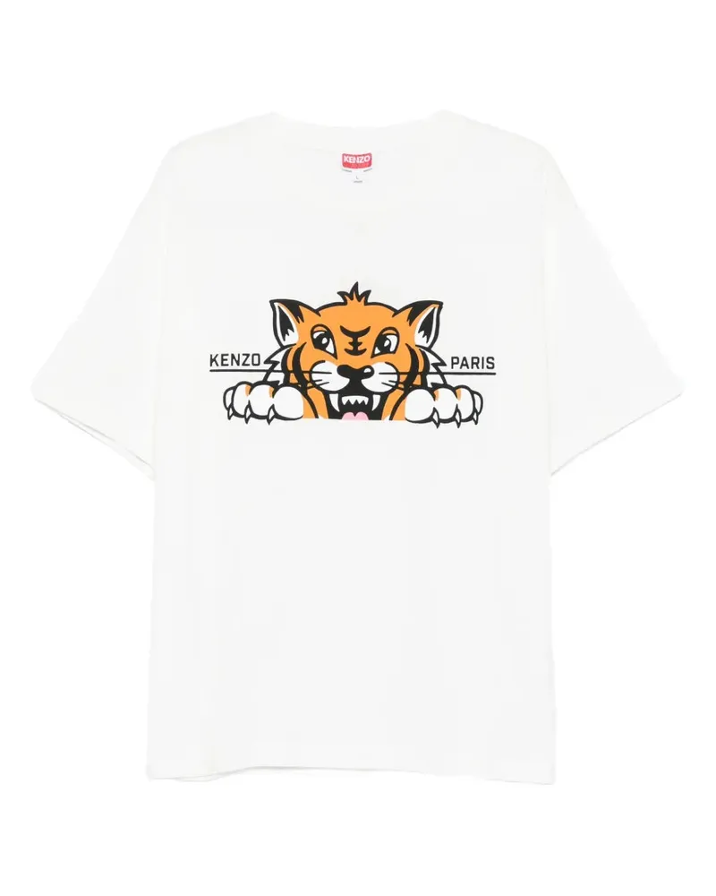 Kenzo Happy Tiger Cotton T -Shirt 99j