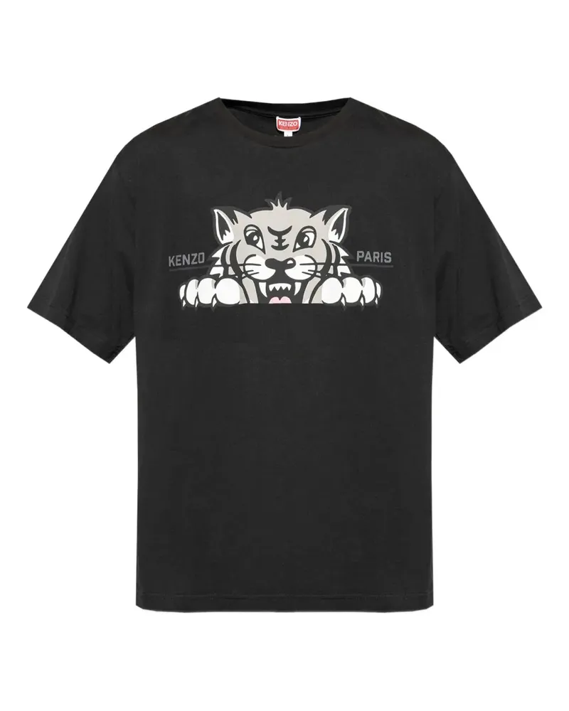 Kenzo Happy Tiger Cotton T -Shirt 99j