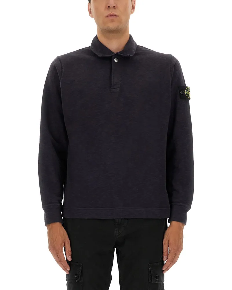 Stone Island Cotton Vanisé Polo -Hemd Blue