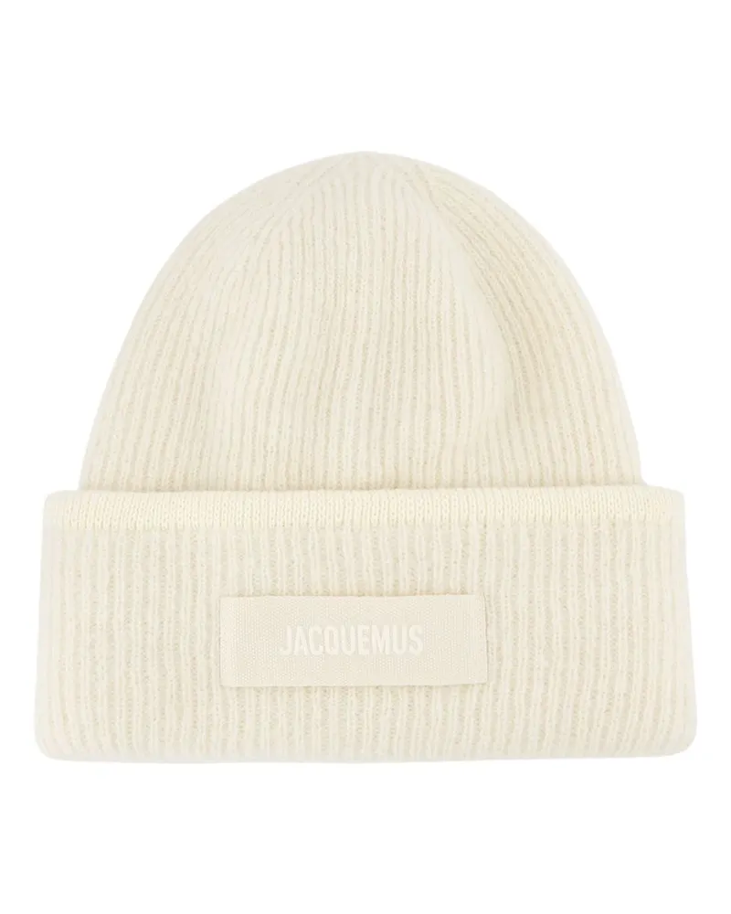 Jacquemus Le Bonnet Gros Grain  Wolle Weiß Weiß