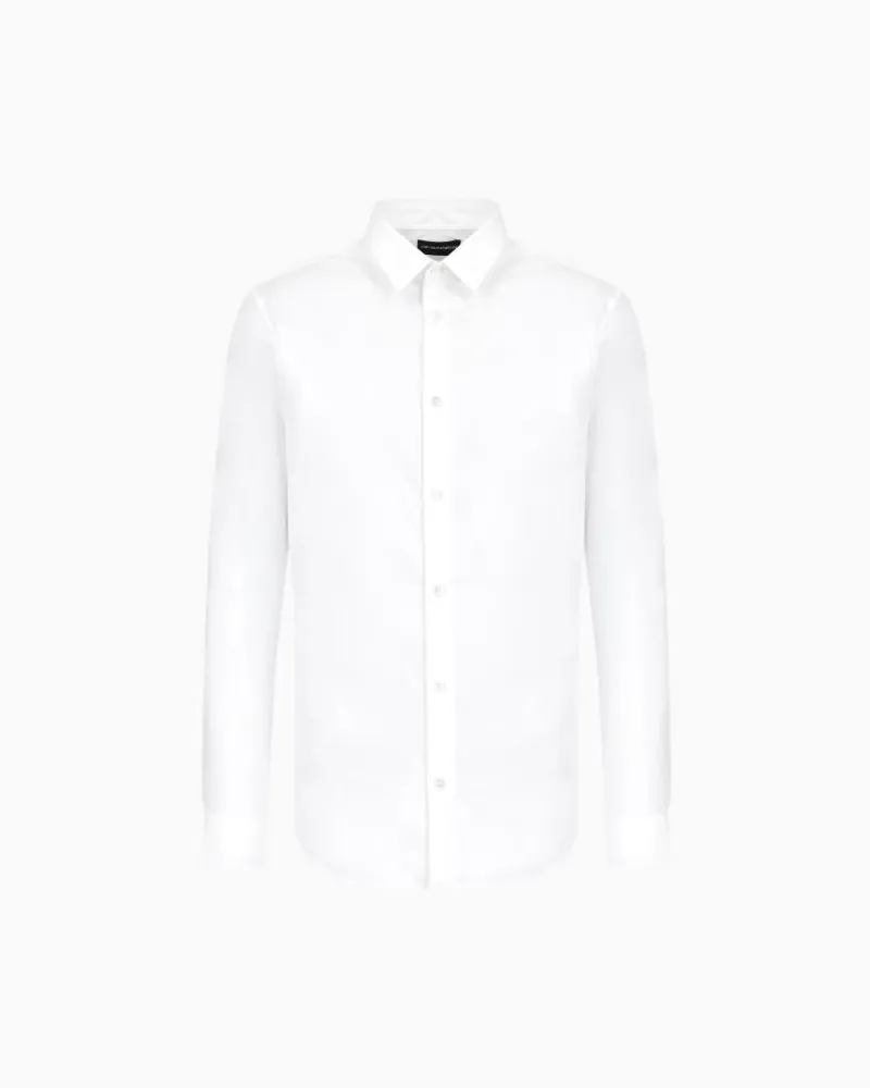 Emporio Armani Stretch Nylon Mischhemd White