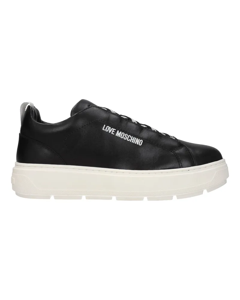 Moschino Damens Turnschuhe aus schwarzem Leder -