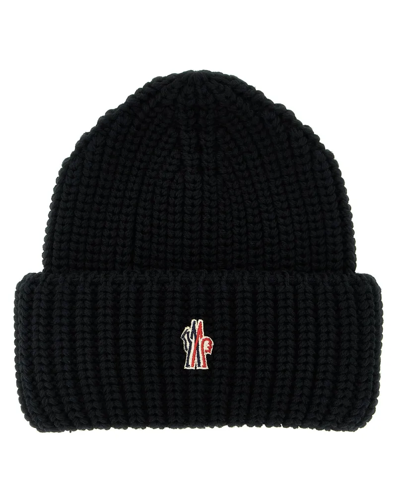 Moncler Logo Patch Beanie Black