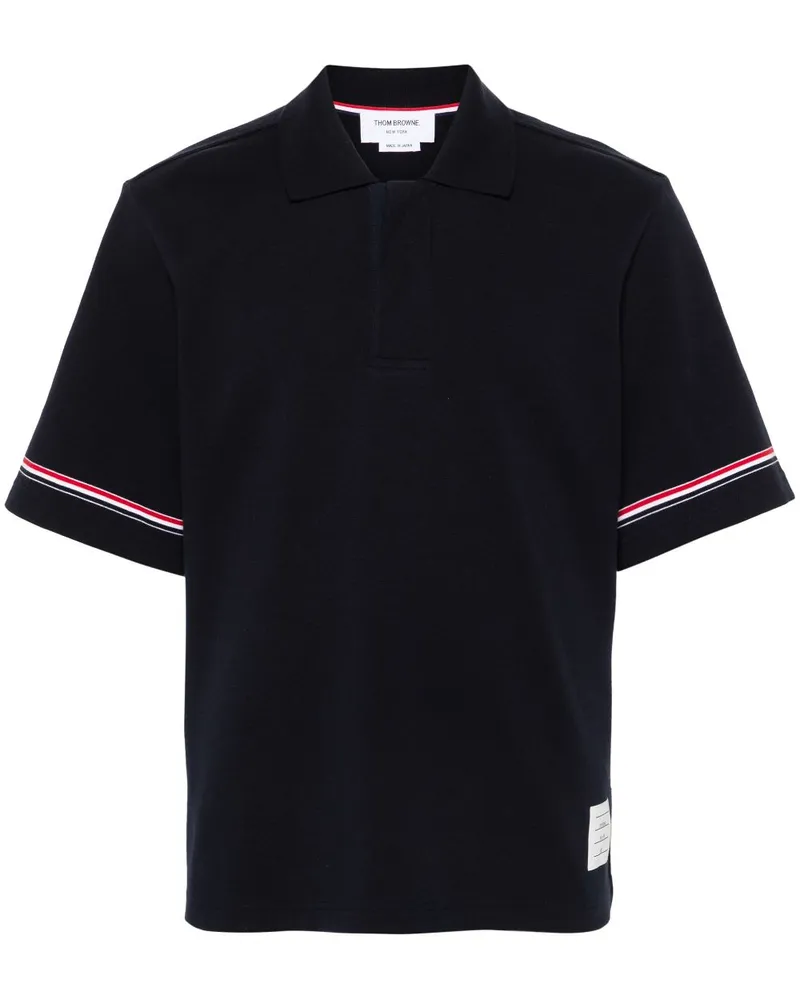Thom Browne RWB Baumwollpolo -Hemd Blue