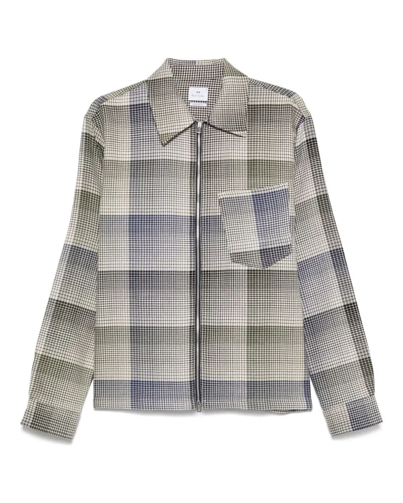 Paul Smith PS von Paul Smith überprüfte Wattestähhemdjacke Beige
