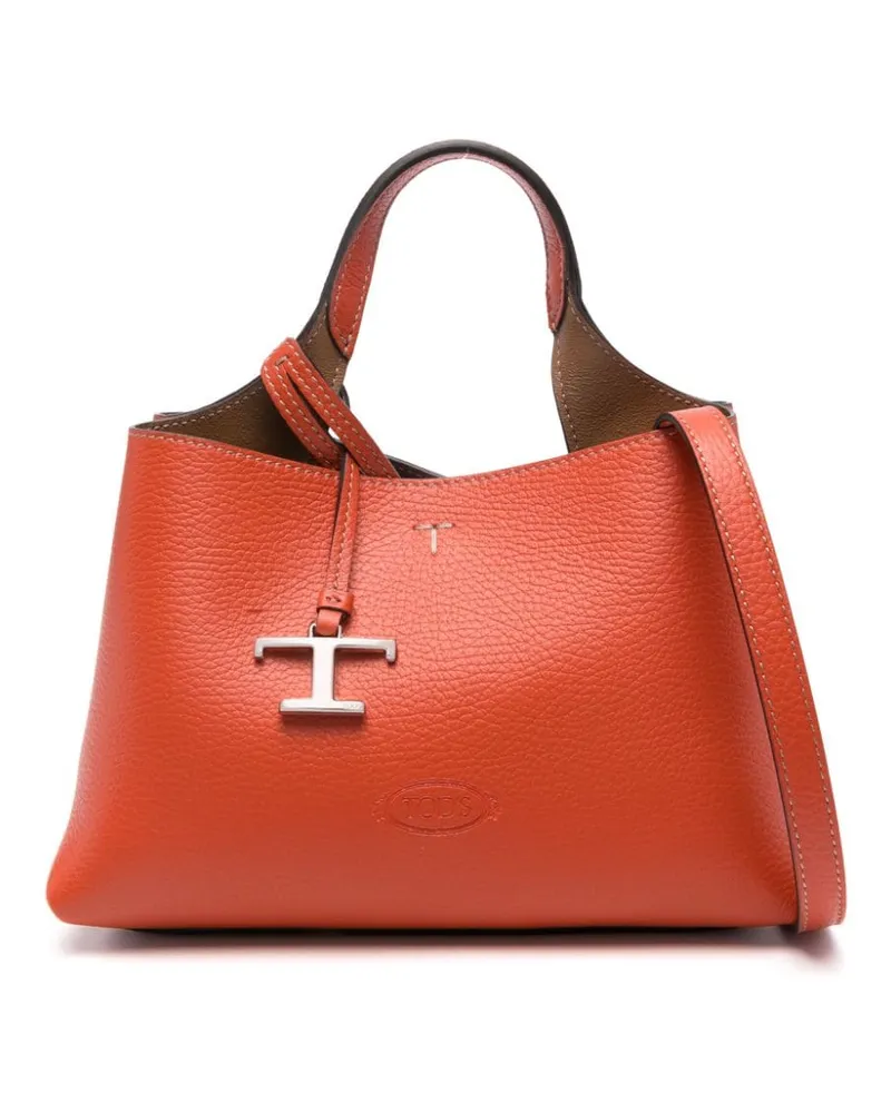 TOD'S Tod 's T zeitlose Mikro -Leder -Tasche Tasche Orange