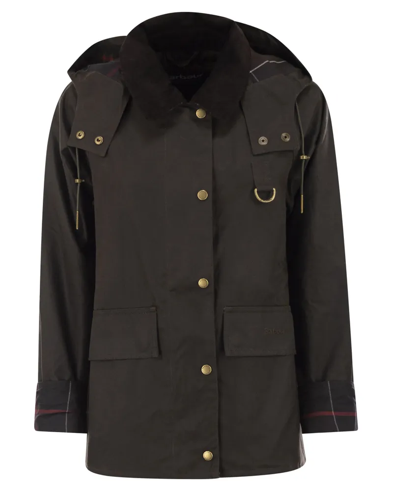 Barbour Avon Jacke aus gewachster Baumwolle Olive