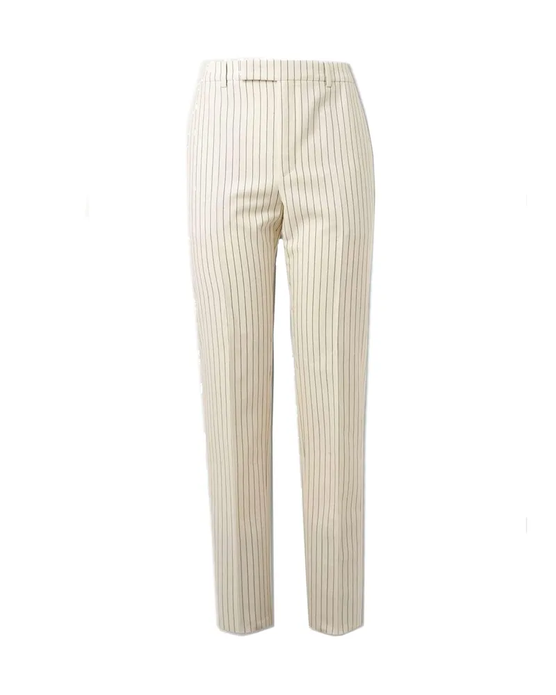 Celine Wollstreifenhose White