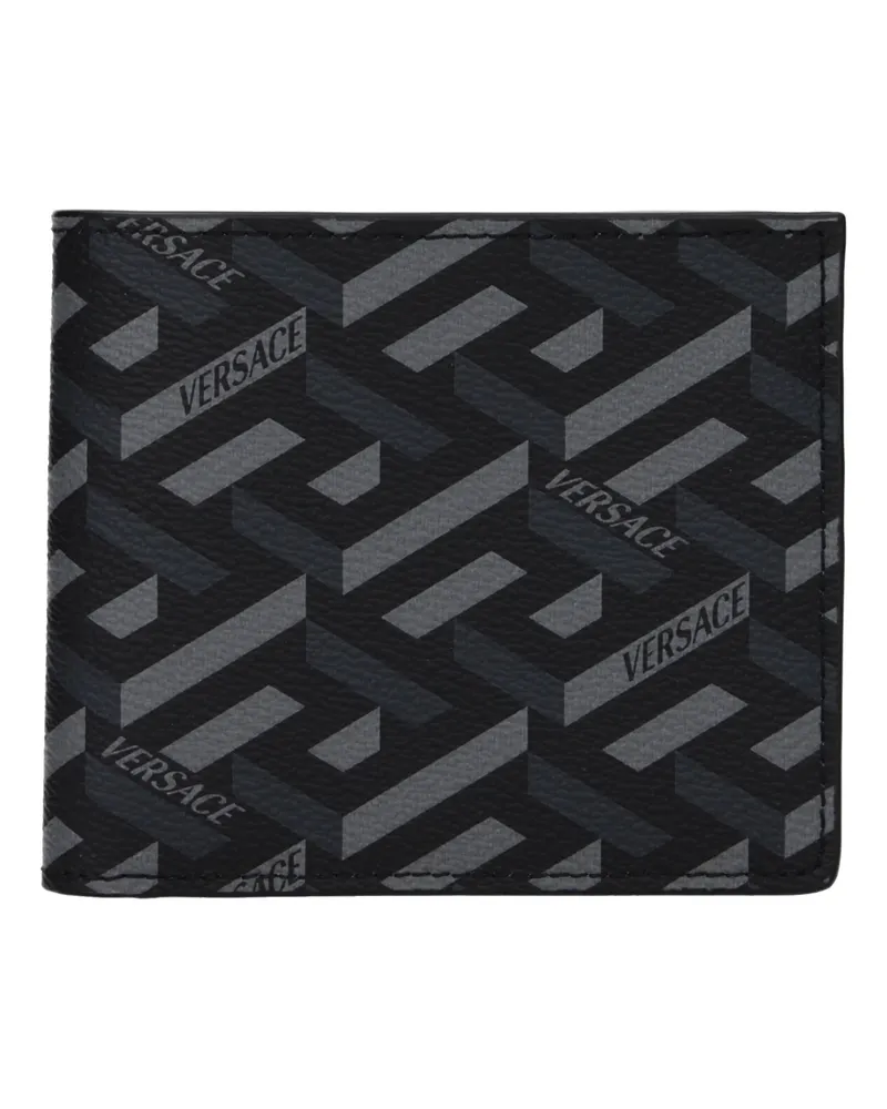 Versace Herrens Geldbörse Stoff Schwarz/Grau -