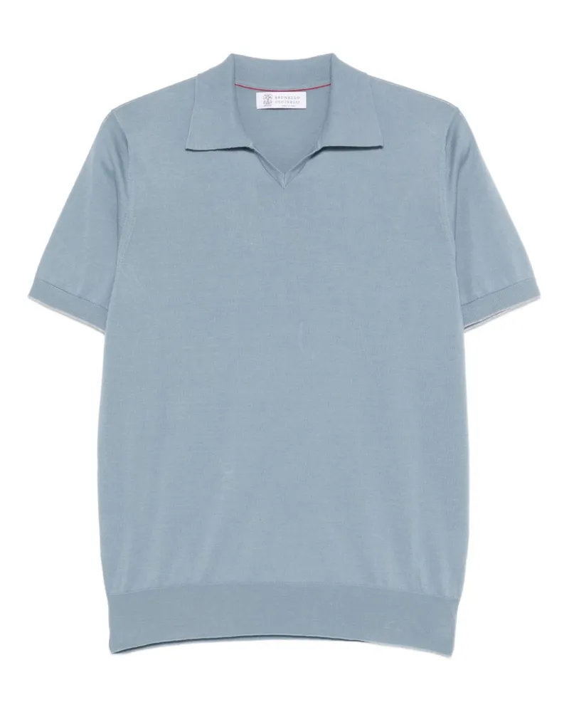 Brunello Cucinelli Baumwoll-Poloshirt Clear