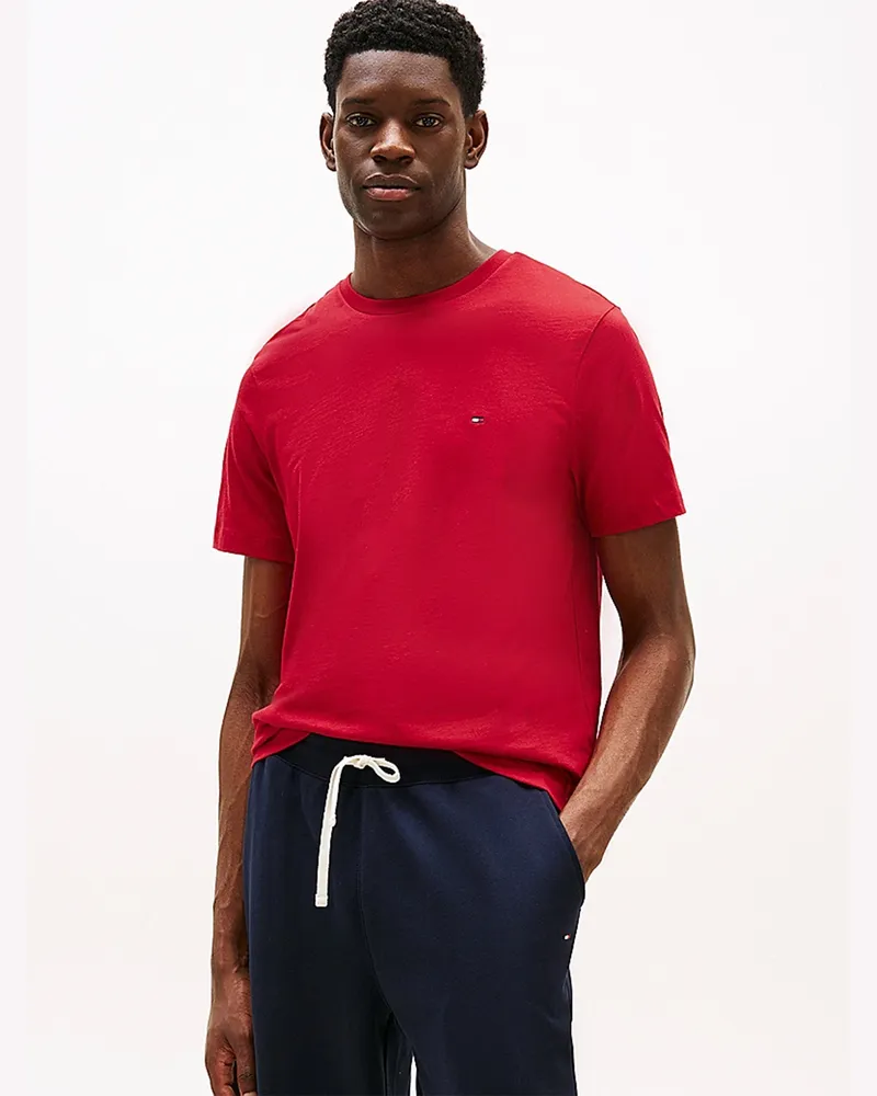 Tommy Hilfiger T-Shirt mit gestickter Flagge Red