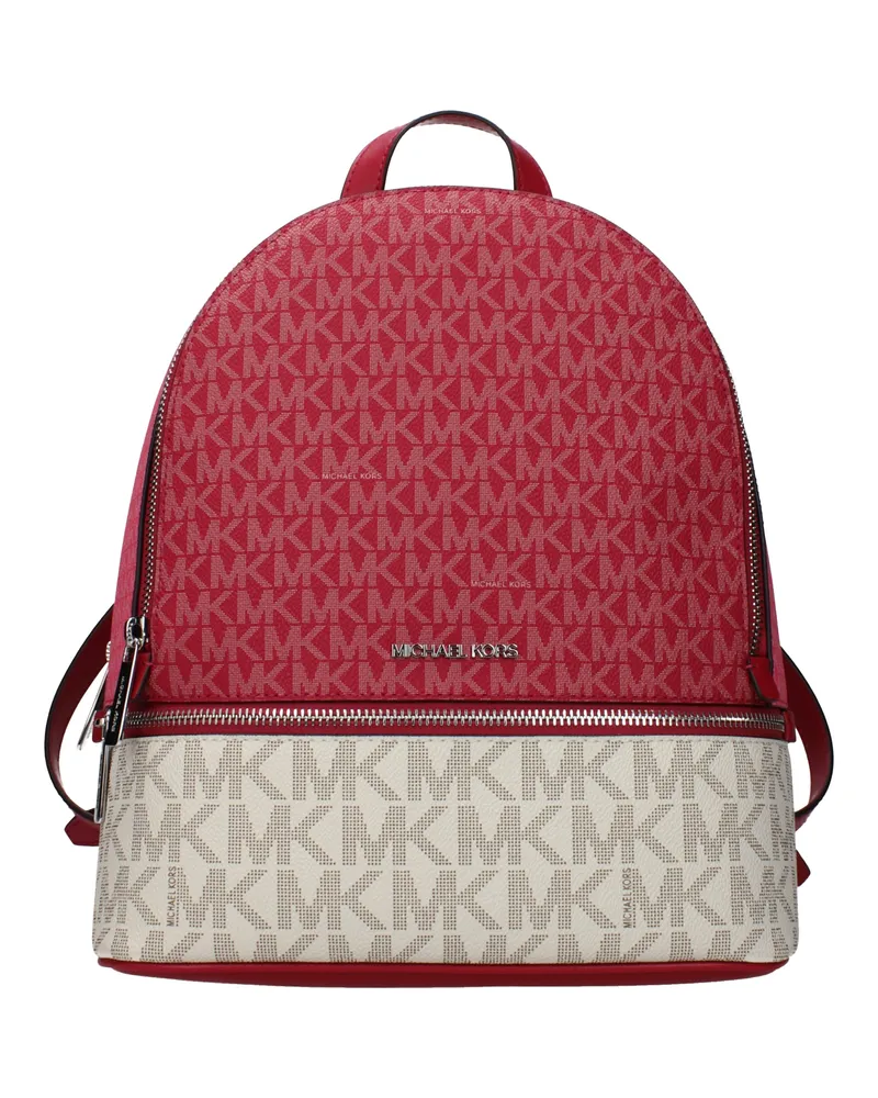 Michael Kors Damens Rhea Stoffrucksäcke und Umhängetaschen Beige/Dunkle Himbeere -