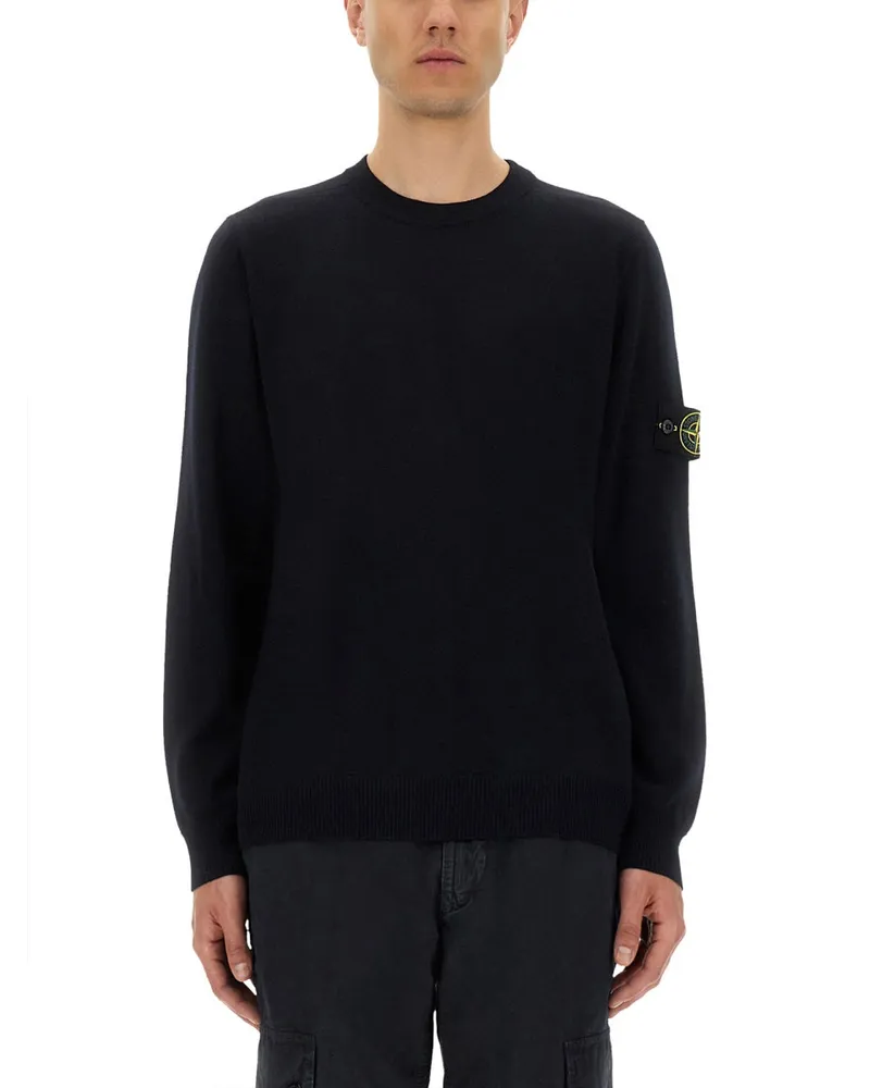 Stone Island RWS Leichter Wollpullover Blue