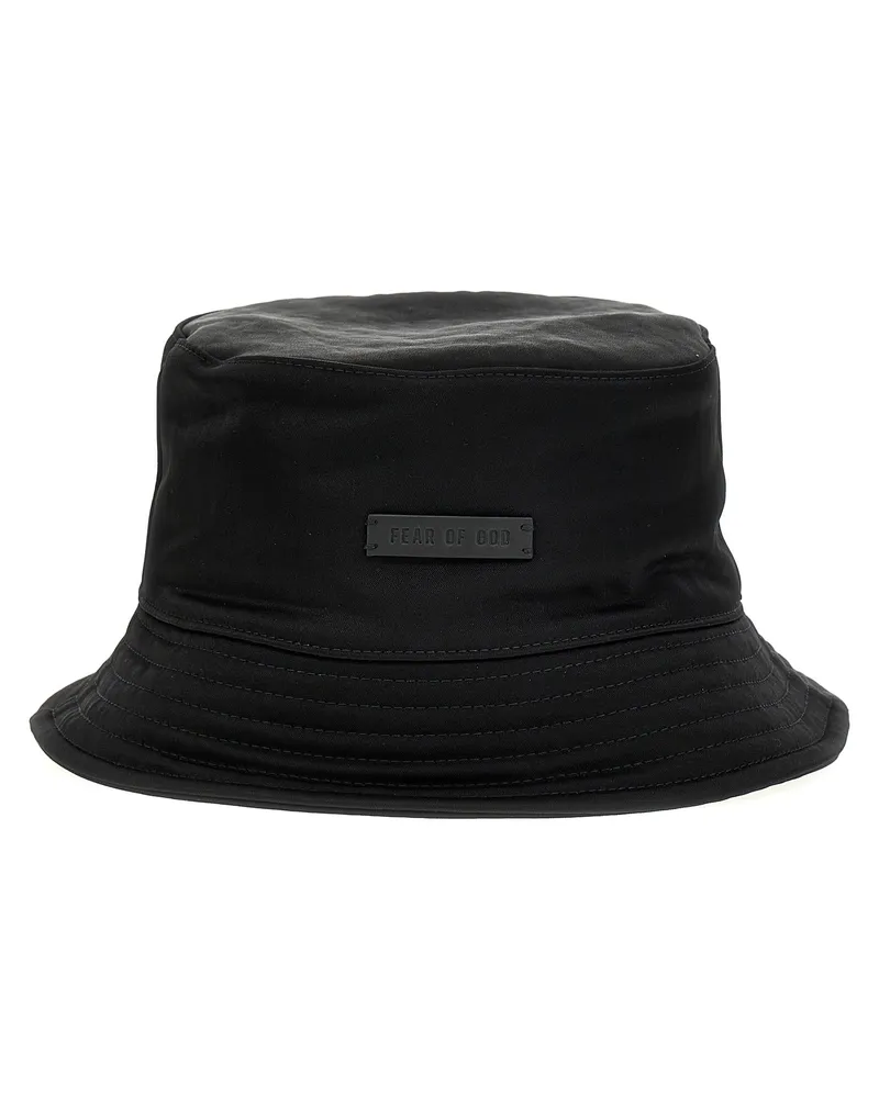 Fear of God Angst vor Gott Logo Patch Bucket Hut Black