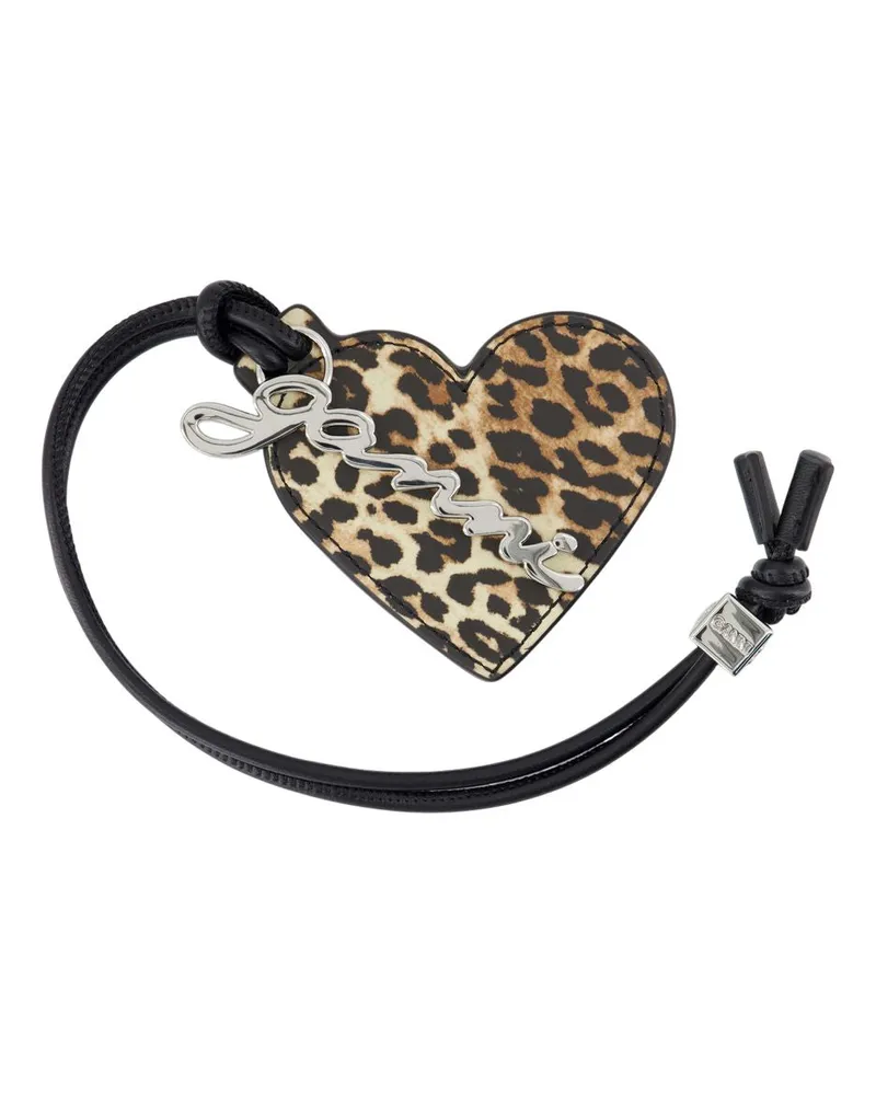 Ganni Bou Heart Keyring  Leder gedruckt Gedruckt