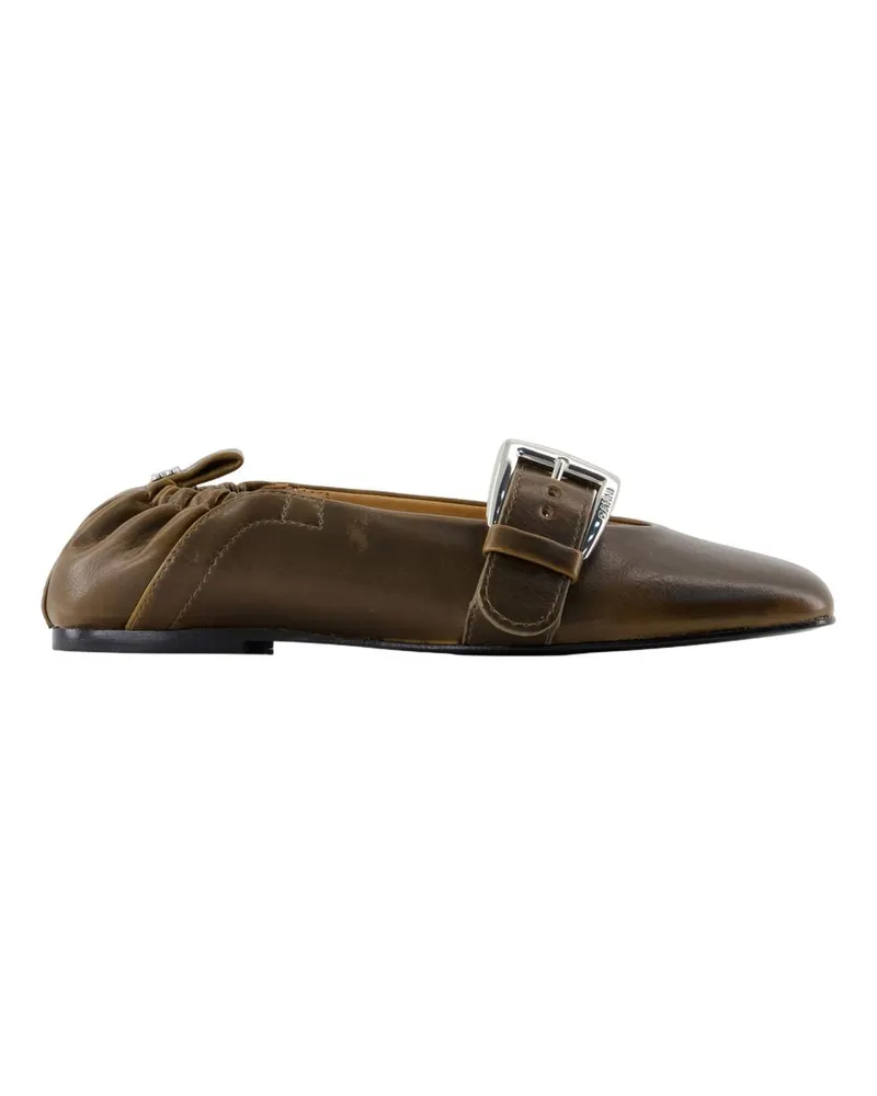 Ganni Schmetterlings -Ballerinas  Synthetic Green Green