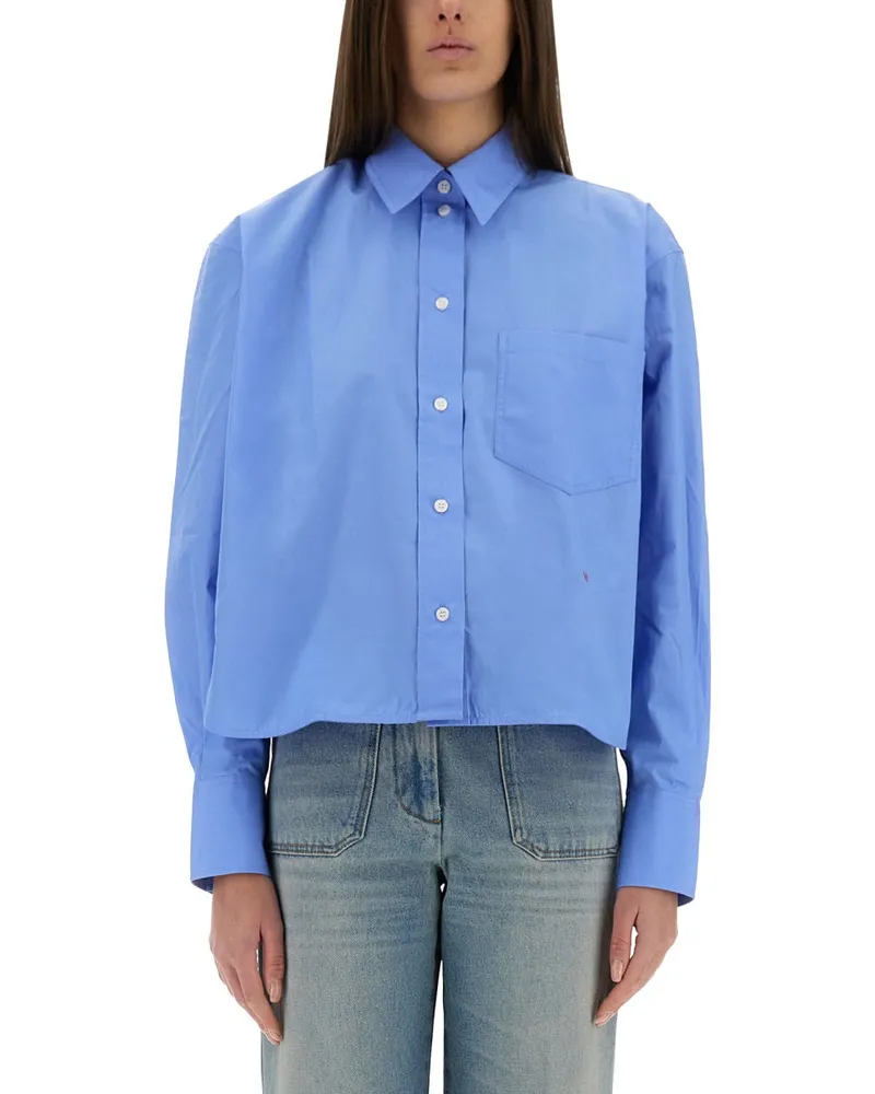 Victoria Beckham beschnittenes" Hemd Azure