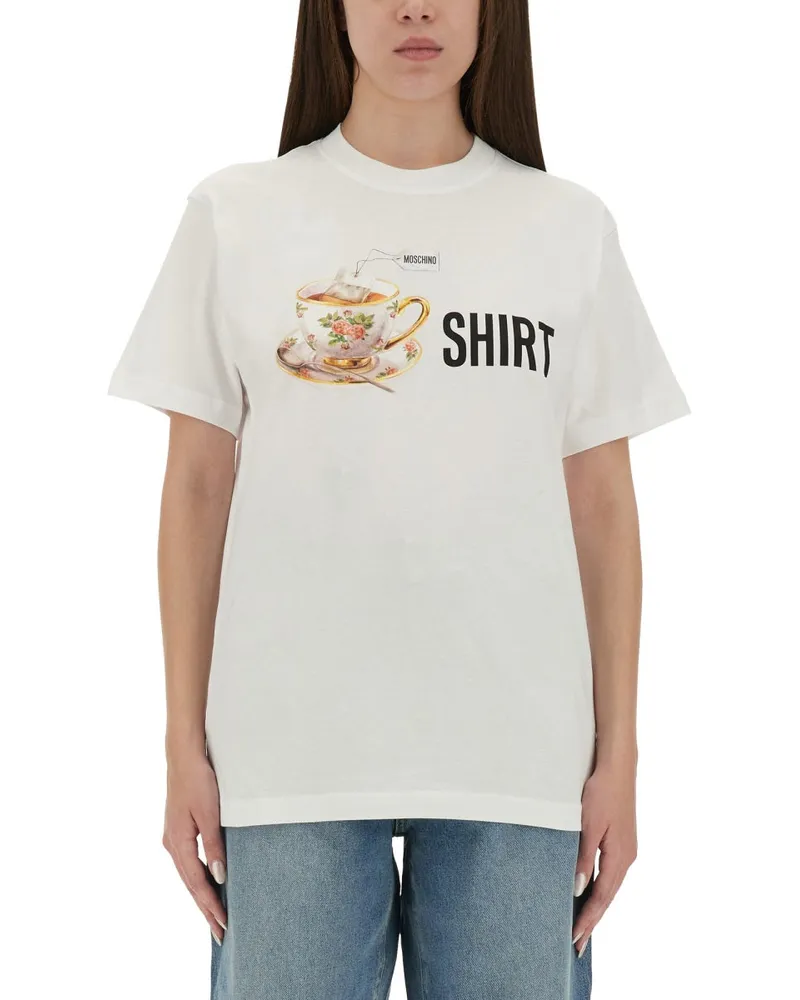 Moschino T -Shirt mit Druck White