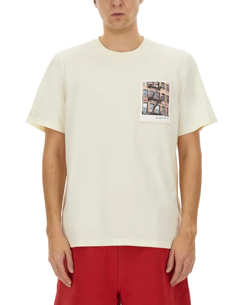 Helmut Lang Postkartengebäude" T -Shirt White