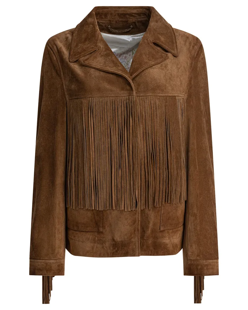 Golden Goose Wildlederjacke mit Pony Brown