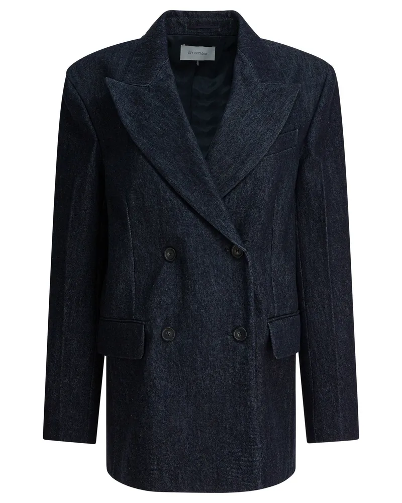 Max Mara Übergroßer zweireihiger Blazer Blue