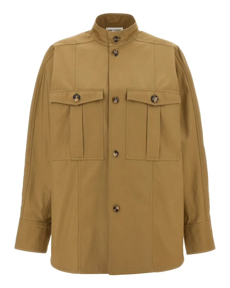 Saint Laurent Saharienne' Hemd Beige
