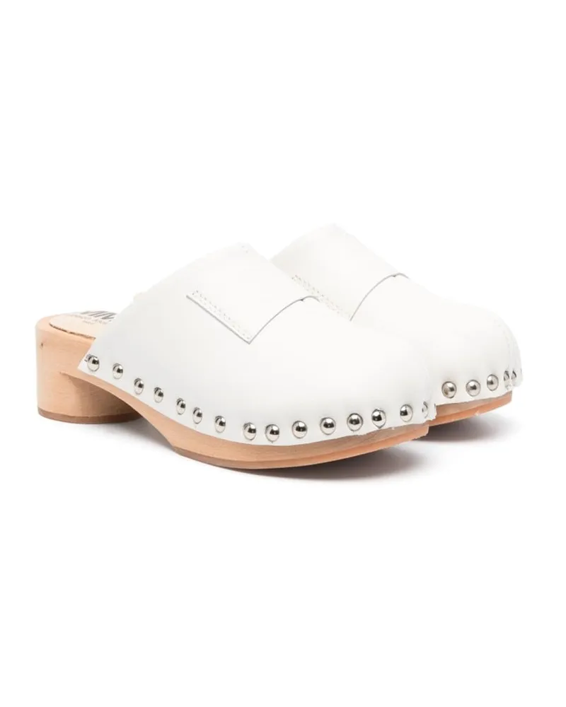 Maison Margiela Wooden Closed Toe Clogs Ivory