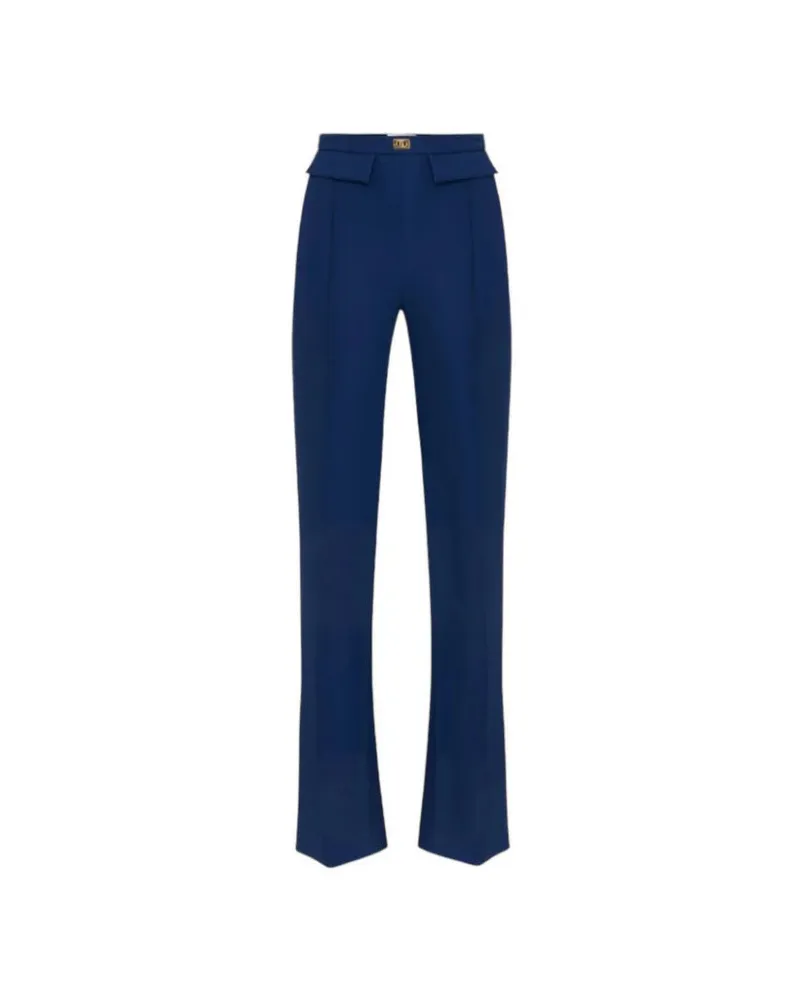 Elisabetta Franchi Hosen mit Logoplatte Blue