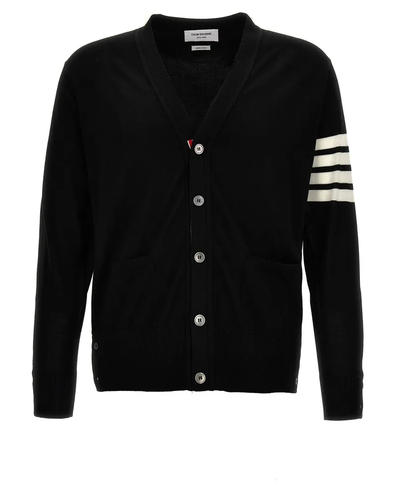 Thom Browne Merino Wolle Strickjacke Black