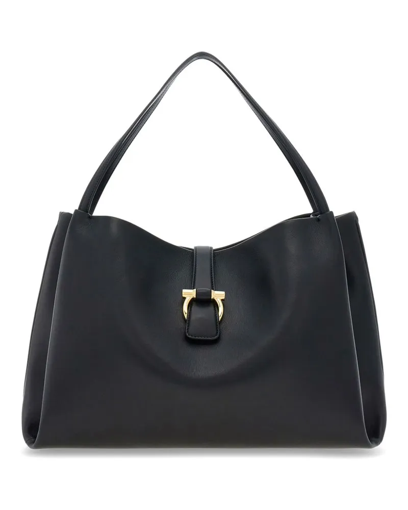 Ferragamo Mittelgroße Leder-Umhängetasche Black