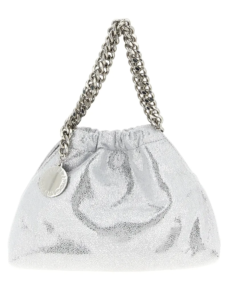 Stella McCartney Falabella Mini-Umhängetasche mit Kordelzug Silver
