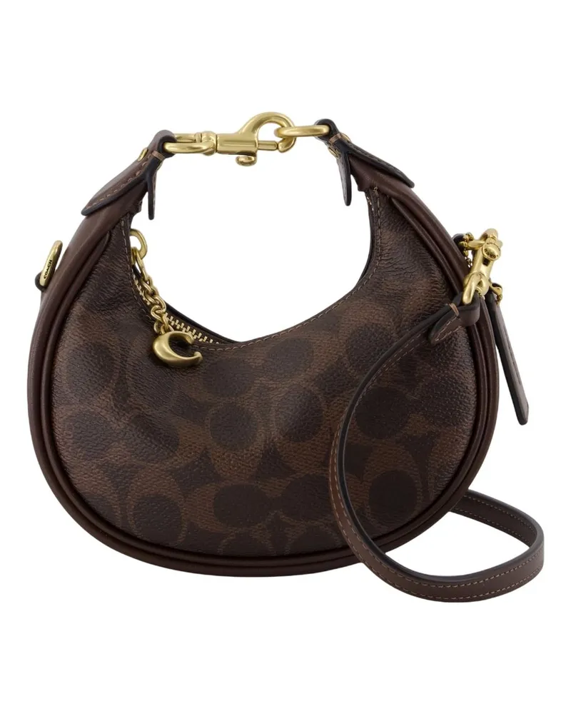 Coach Charakteristische Jonie -Purse -Trainerin Canvas Brown Braun