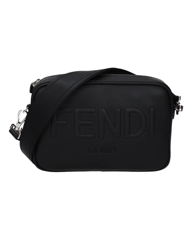 Fendi Herrens Umhängetaschen aus schwarzem Leder -