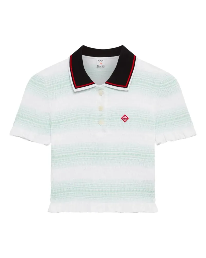Casablanca Paris streifte Top mit gekräuselten Details Mint