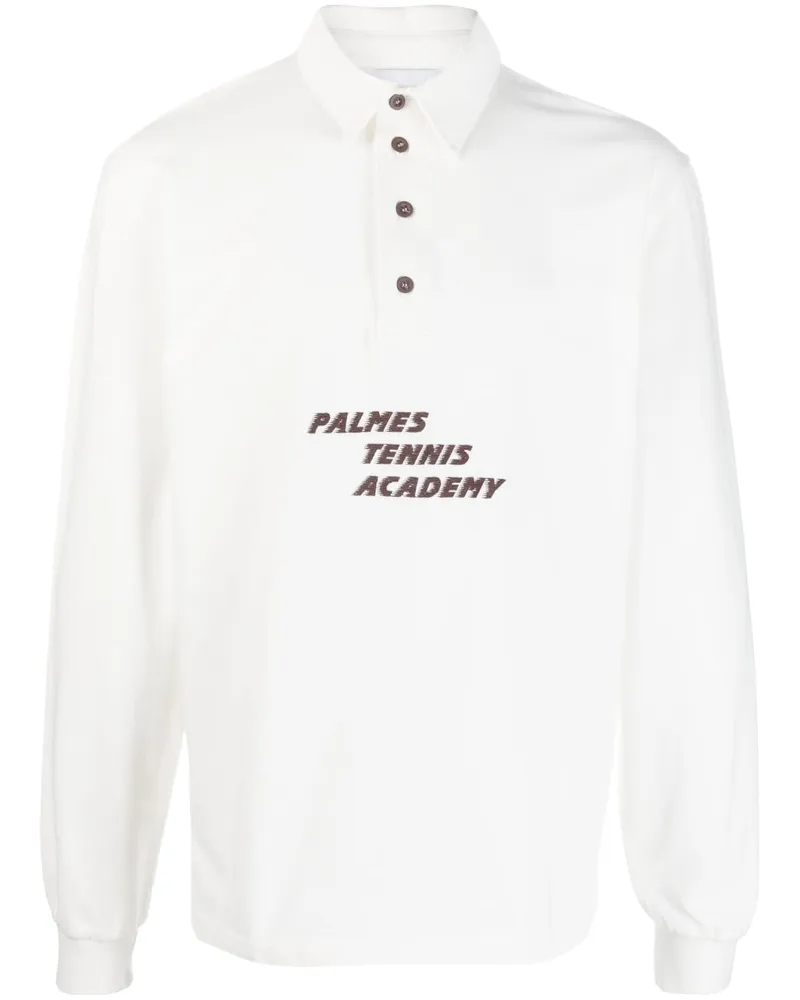 Palmes Bio -Baumwoll -Langarmhemd White