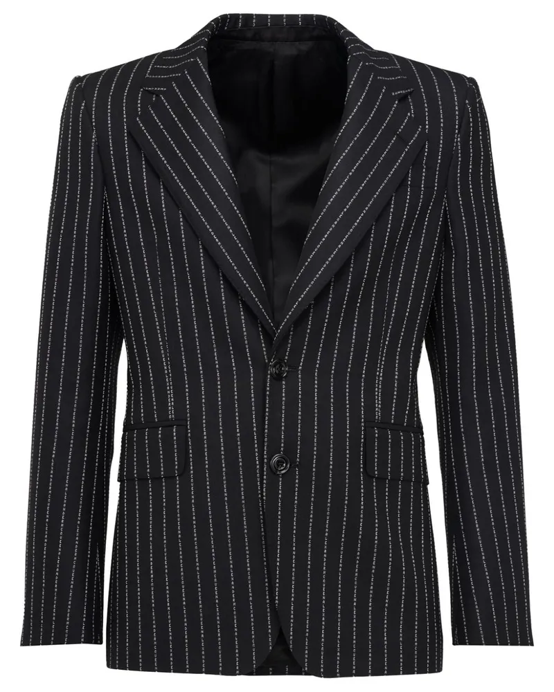 Alexander McQueen Alexander MC Queen Pinstripe Single Breasted Jacke Black