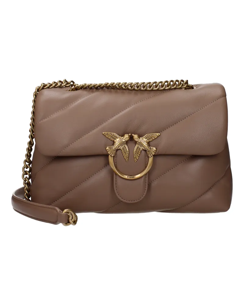 Pinko Umhängetasche Love Puff Damens Leder Braun/Ingwer -