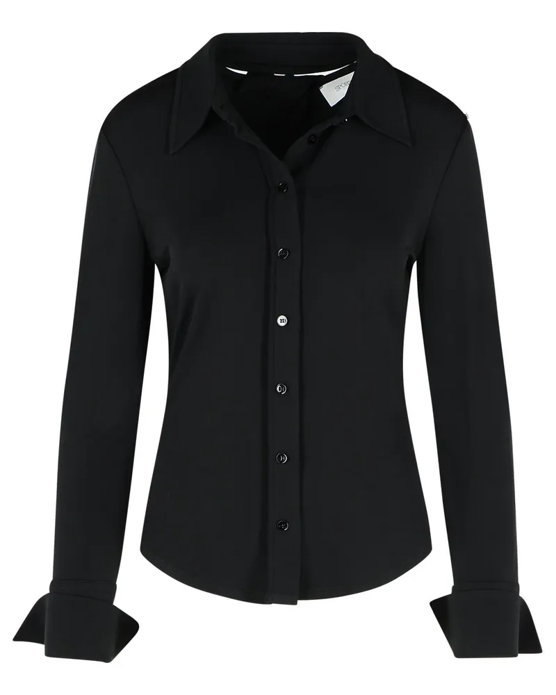 SPORTMAX Candido' schwarzes Viskose -Polo -Shirt Black